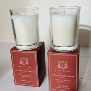 2x Aquiesse Luxe SANDALWOOD VANILLE Luxury Scented Candle Aesthetic 6.5 Oz